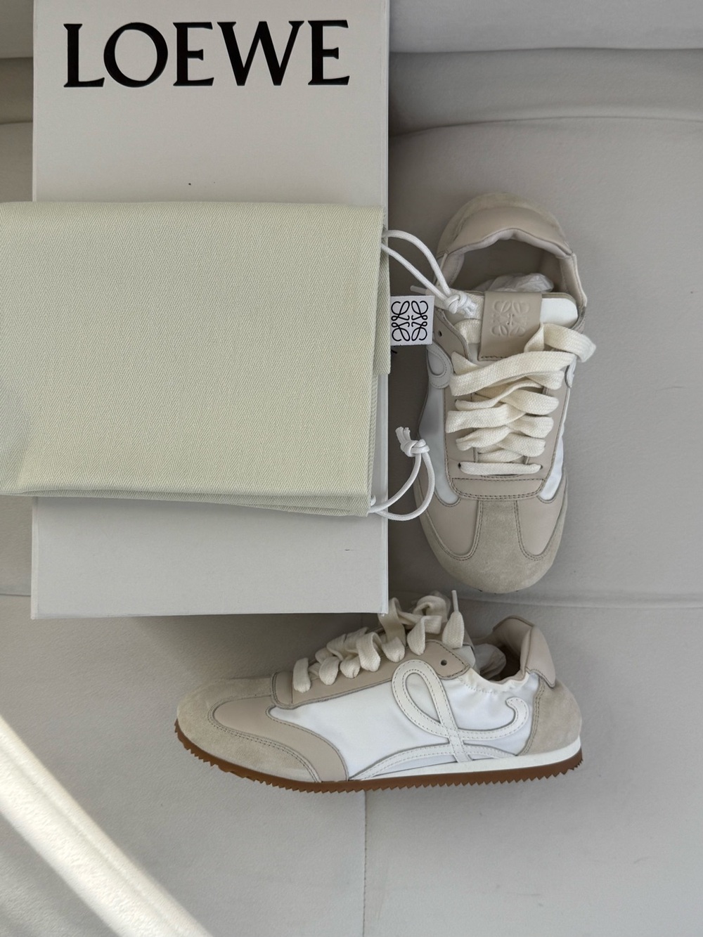 Loewe Ballet Runners 35 White and Beige RETAILS $890